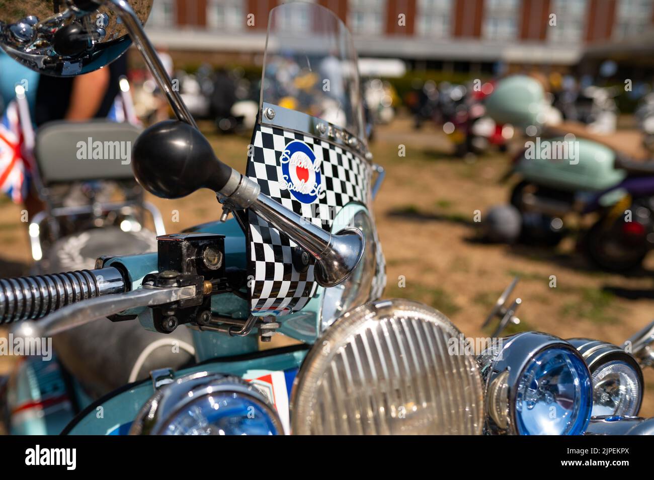 Lambretta moped à l'événement Gathering uk Banque D'Images