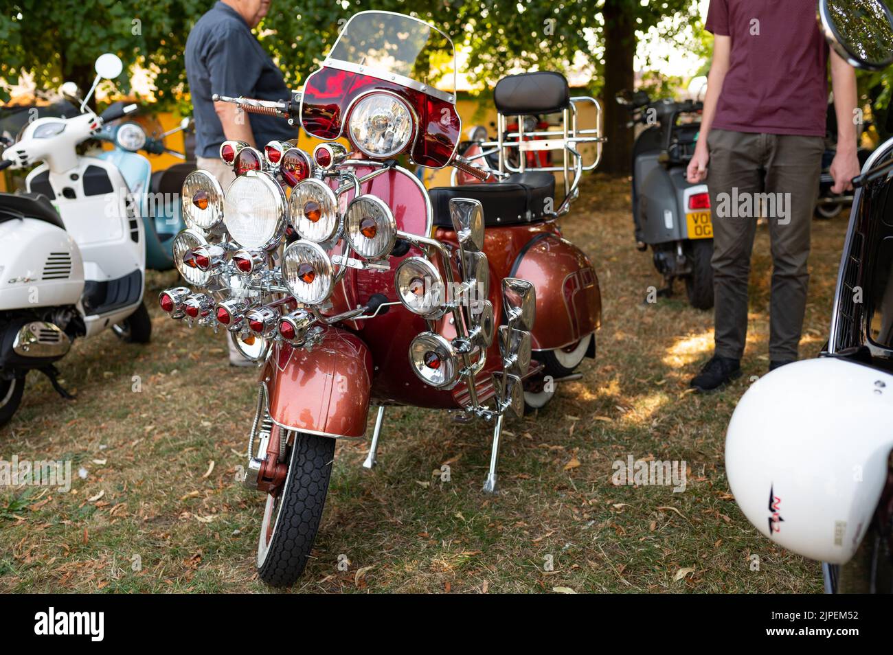 Lambretta moped à l'événement Gathering uk Banque D'Images