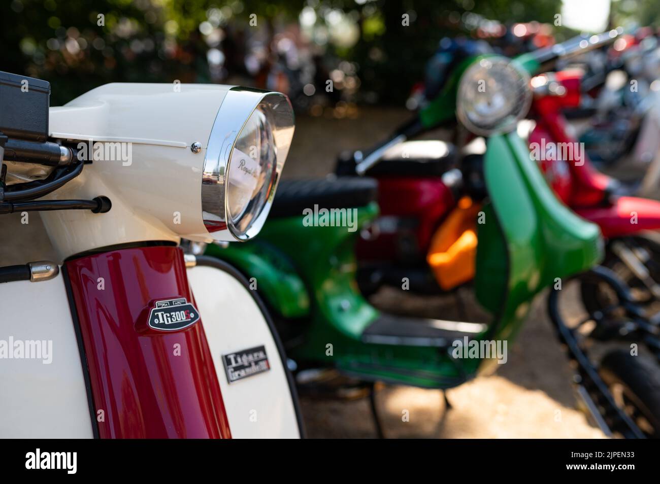 Lambretta moped à l'événement Gathering uk Banque D'Images