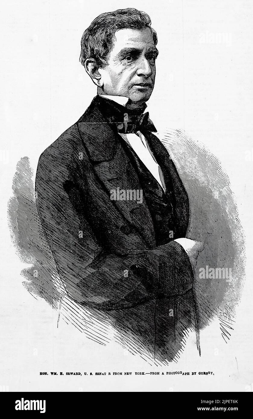 Portrait de l'honorable William Henry Seward, sénateur américain de New York (1860). Illustration du journal illustré de Frank Leslie Banque D'Images