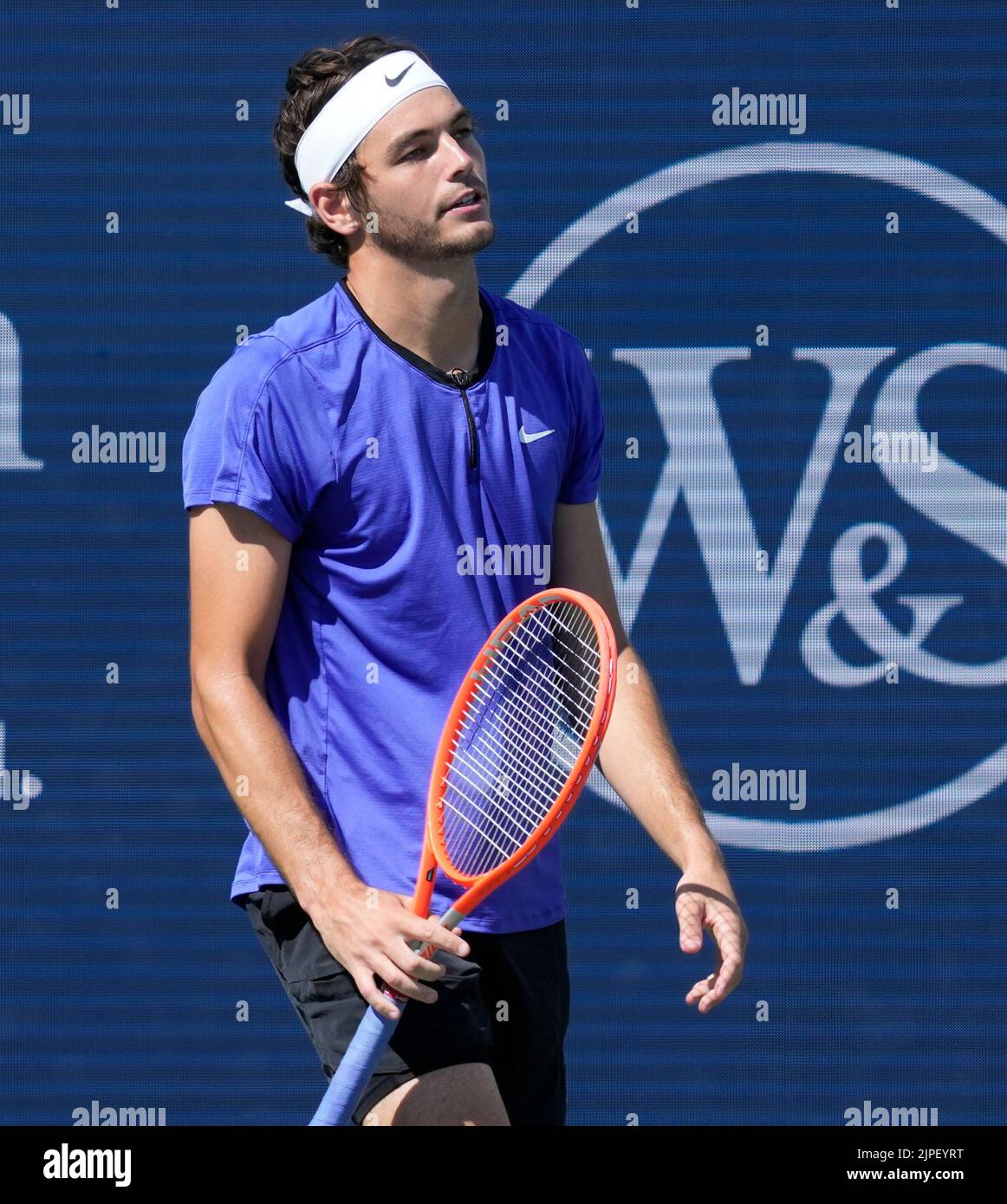 17 août 2022: Taylor Fritz (Etats-Unis) a battu Nick Kyrgios (AUS) 6-3, 6-2, à l'Open de l'Ouest et du Sud joué au Lindner Family tennis Centre à Cincinnati, Ohio / Etats-Unis Leslie Billman/Tennisclix/Cal Sport Media/Sipa USA(Credit image: © Leslie Billman/Cal Sport Media/Sipa USA) Banque D'Images