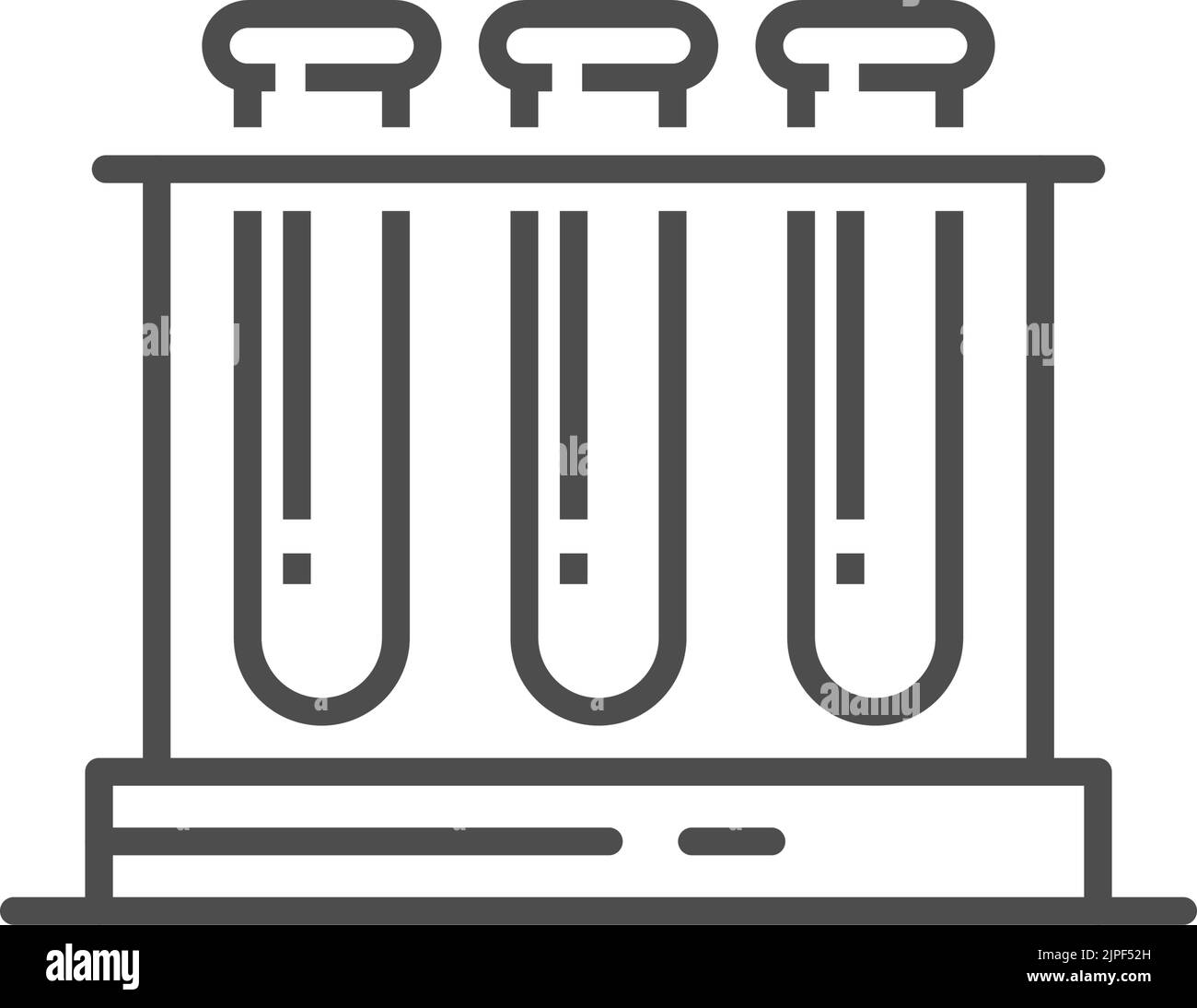 Tubes à essai médicaux flacons de produits chimiques isolés. Réactifs de laboratoire vectoriels monochromes en verre Illustration de Vecteur