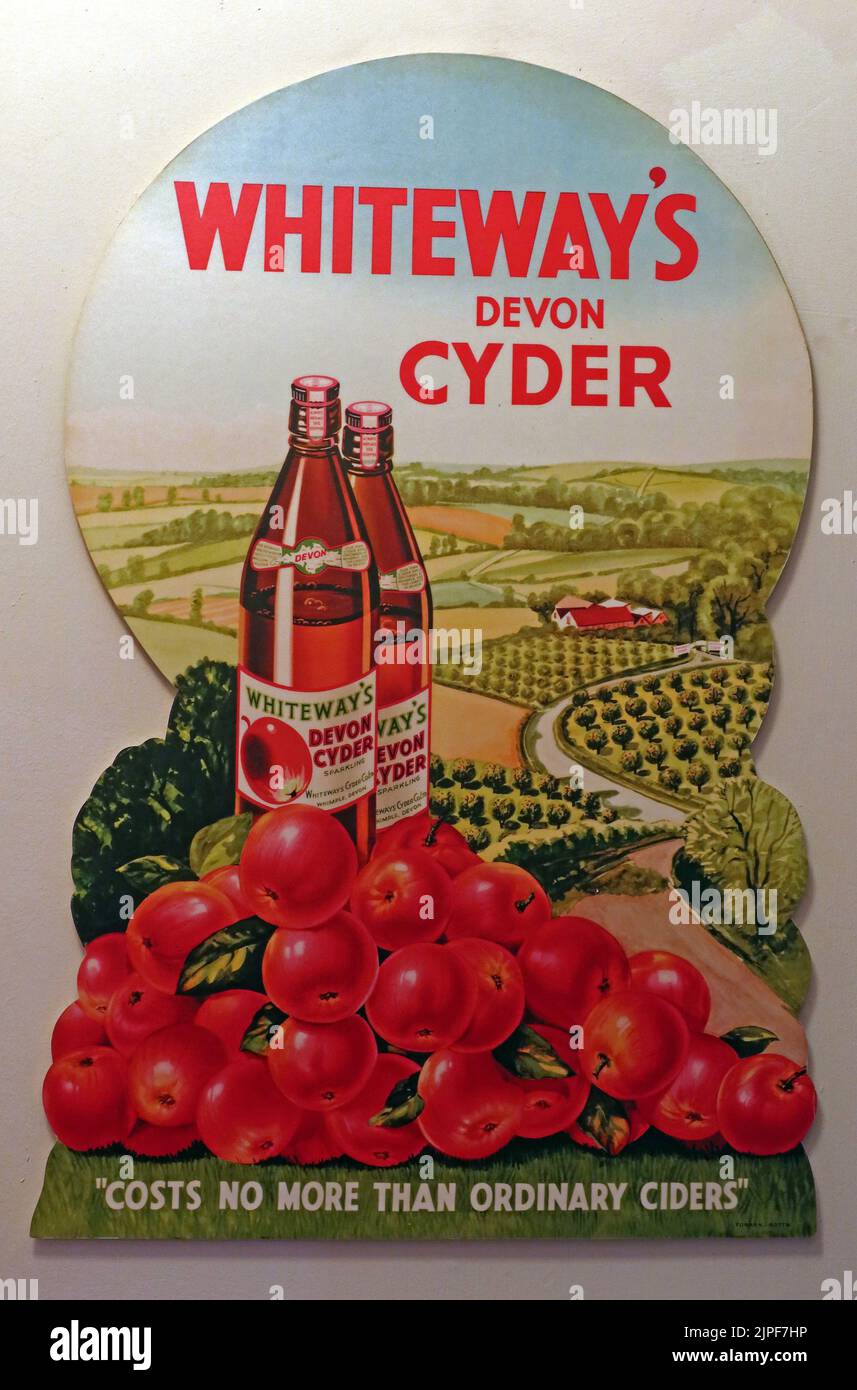 Poster publicitaire pour Whiteways Devon Cyder « pas plus que des cidres ordinaires » Banque D'Images