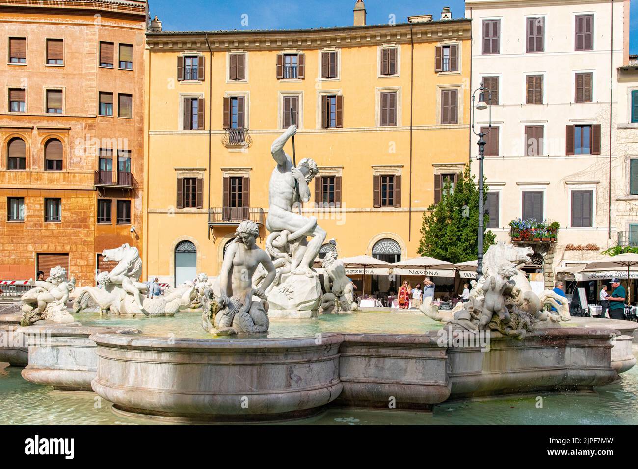 Neptune font à la place Navona, Rome Banque D'Images