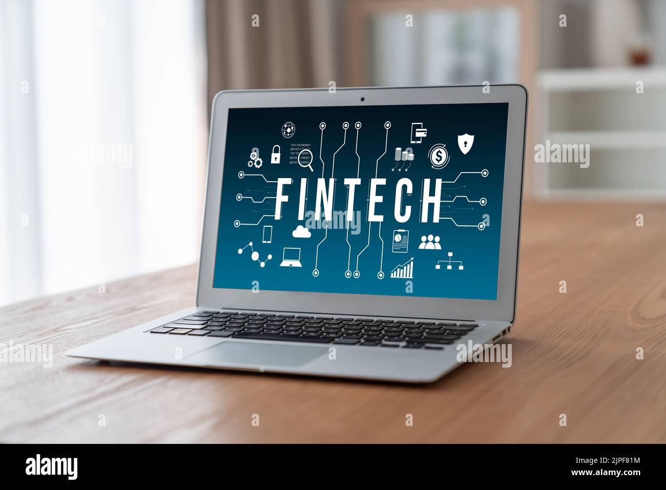 Logiciel de technologie financière Fintech pour les affaires modish pour analyser la stratégie de marketing Banque D'Images
