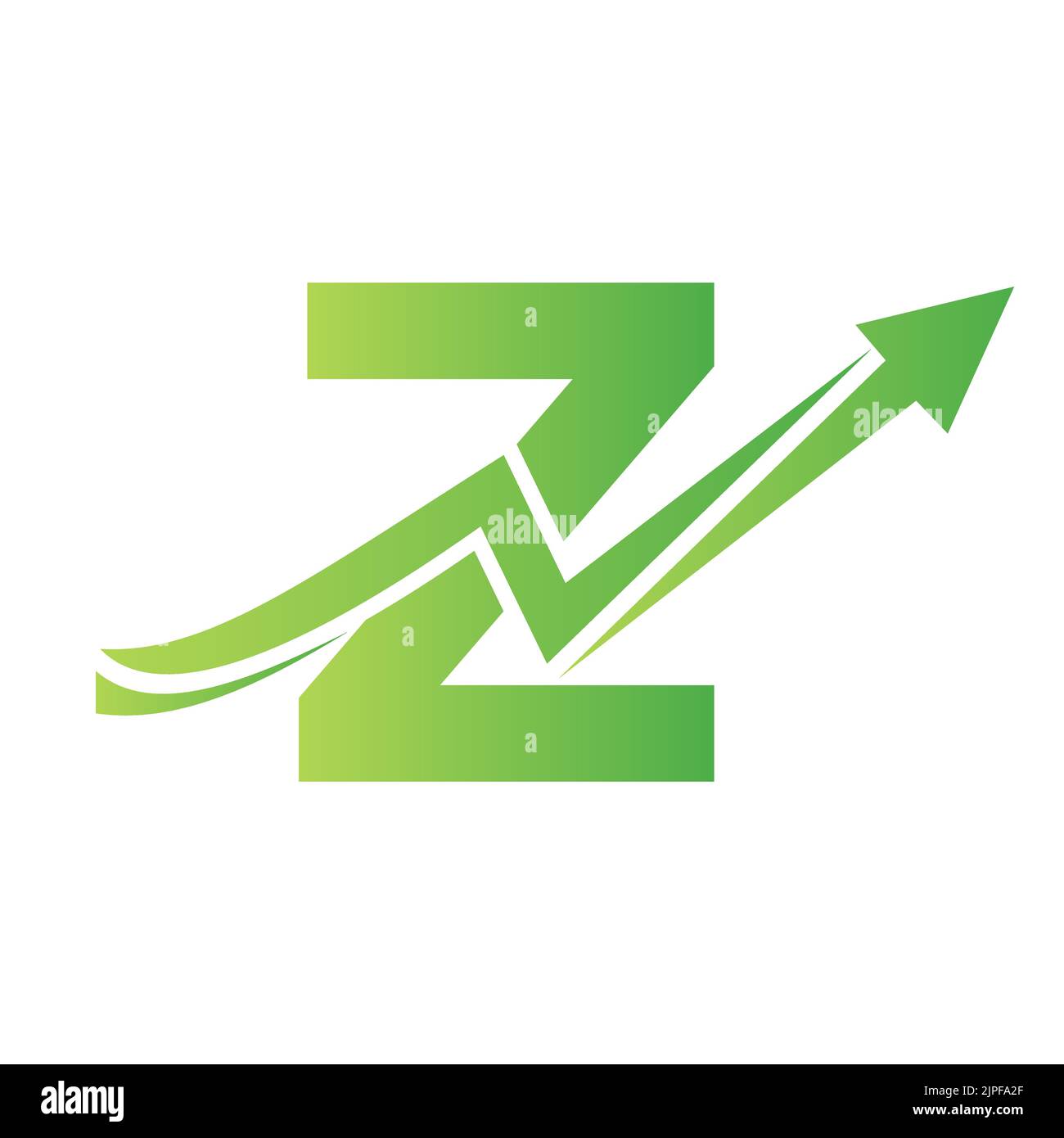 Lettre Z logo financier avec flèche de croissance. Logo économique modèle vectoriel alphabétique Z Illustration de Vecteur