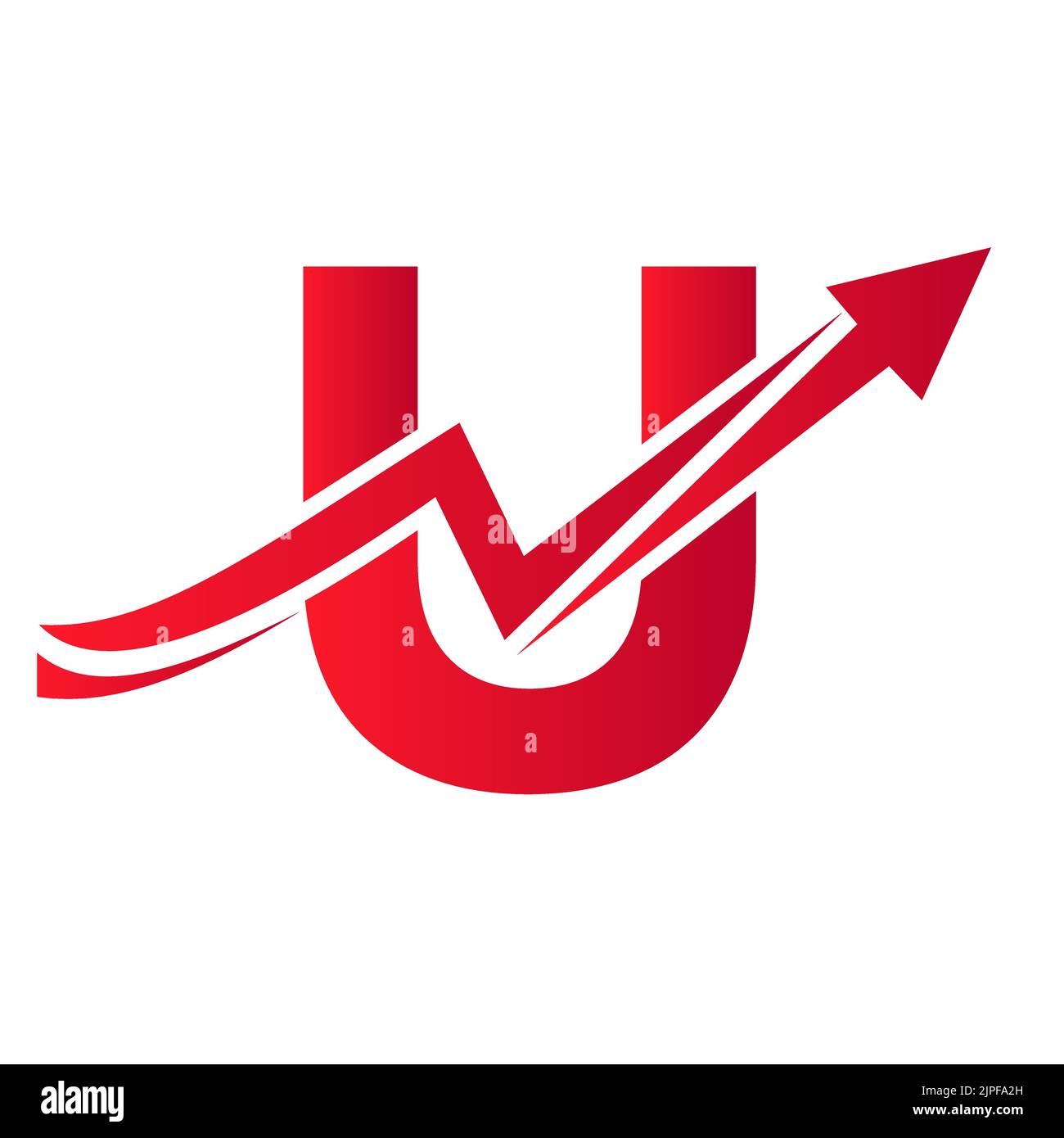 Lettre U logo financier avec flèche de croissance. Logo économique modèle vectoriel U alphabétique Illustration de Vecteur