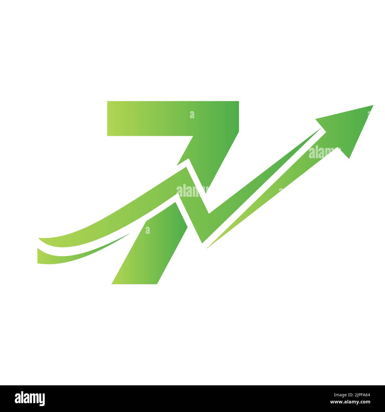Lettre 7 logo financier avec flèche de croissance. Logo Economy modèle vectoriel alphabétique 7 Illustration de Vecteur