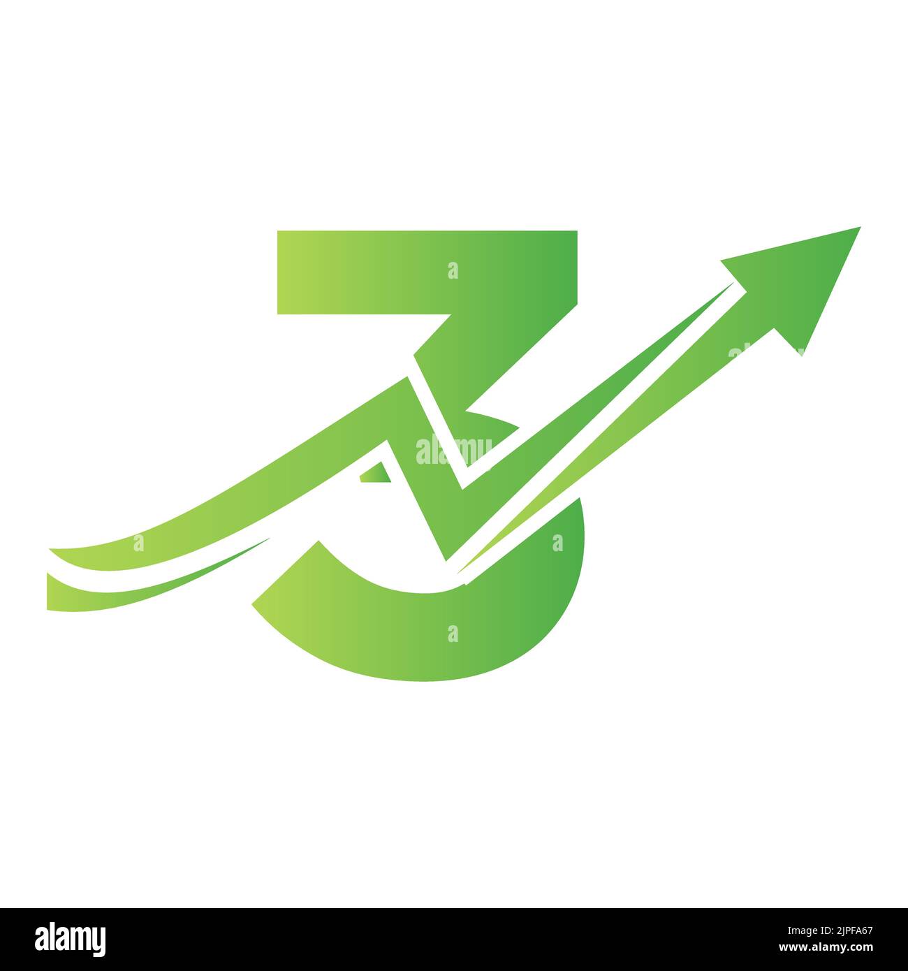 Lettre 3 logo financier avec flèche de croissance. Logo Economy modèle vectoriel alphabétique 3 Illustration de Vecteur
