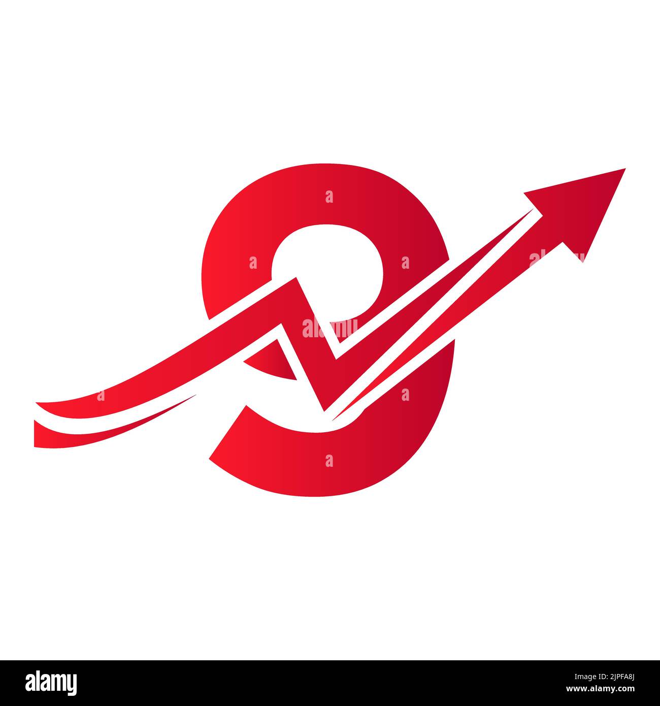 Lettre 9 logo financier avec flèche de croissance. Logo Economy modèle vectoriel alphabétique 9 Illustration de Vecteur