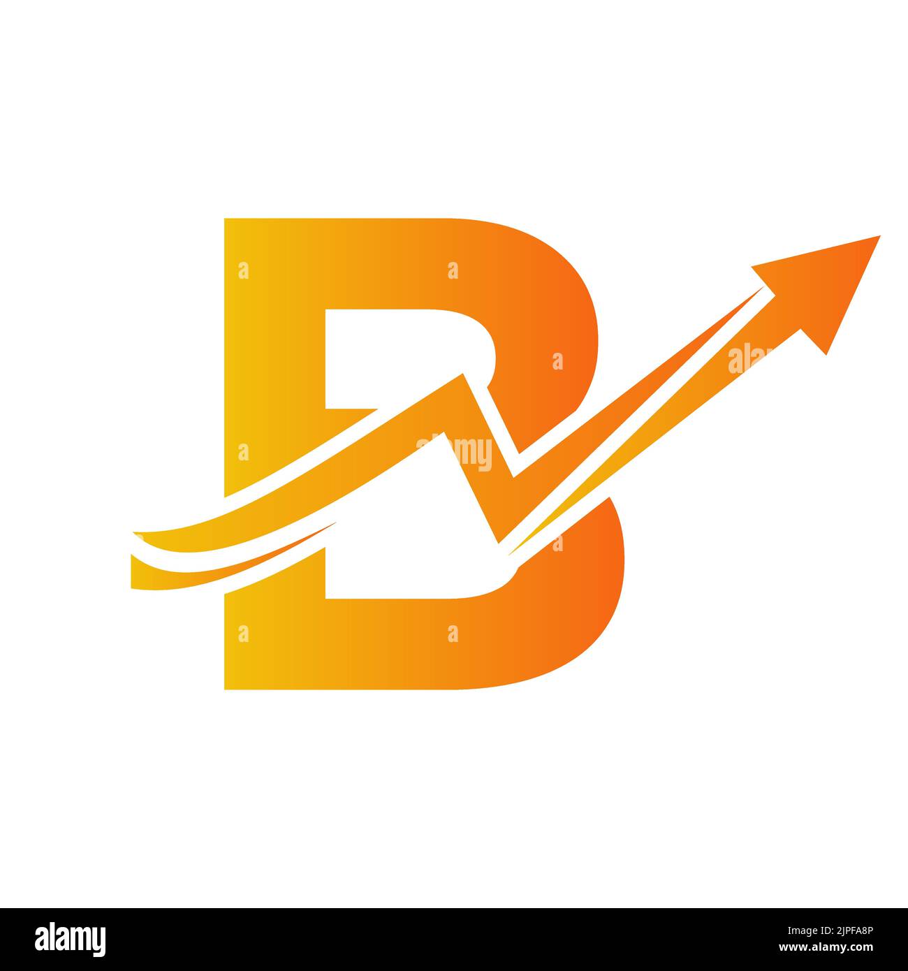 Lettre B logo financier avec flèche de croissance. Logo économique Sign On Alphabet B Vector Template Illustration de Vecteur