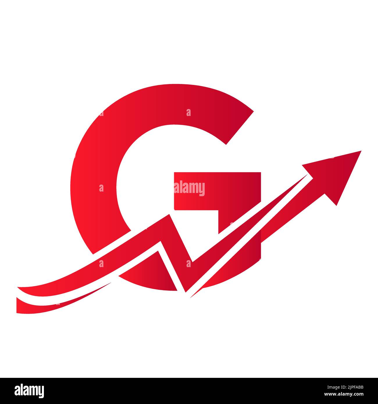 Lettre G logo financier avec flèche de croissance. Logo économique Sign On Alphabet G Vector Template Illustration de Vecteur