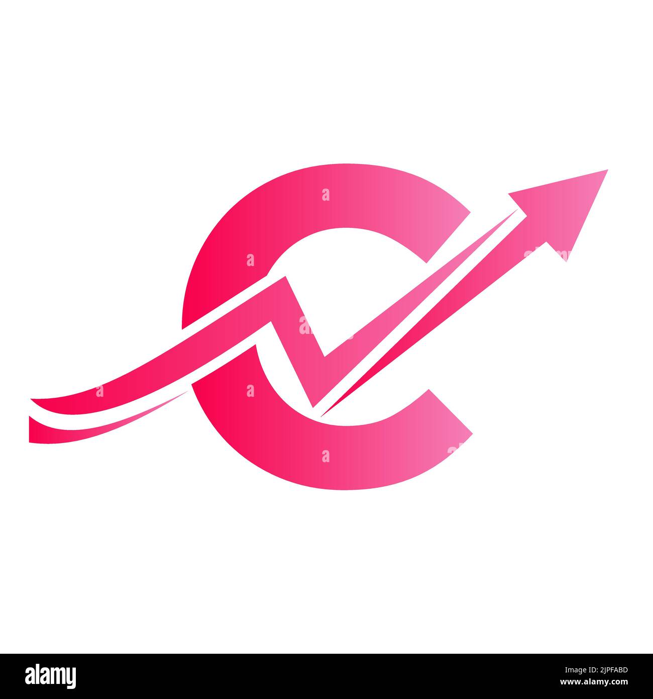 Lettre C logo financier avec flèche de croissance. Logo économique Sign On Alphabet C Vector Template Illustration de Vecteur