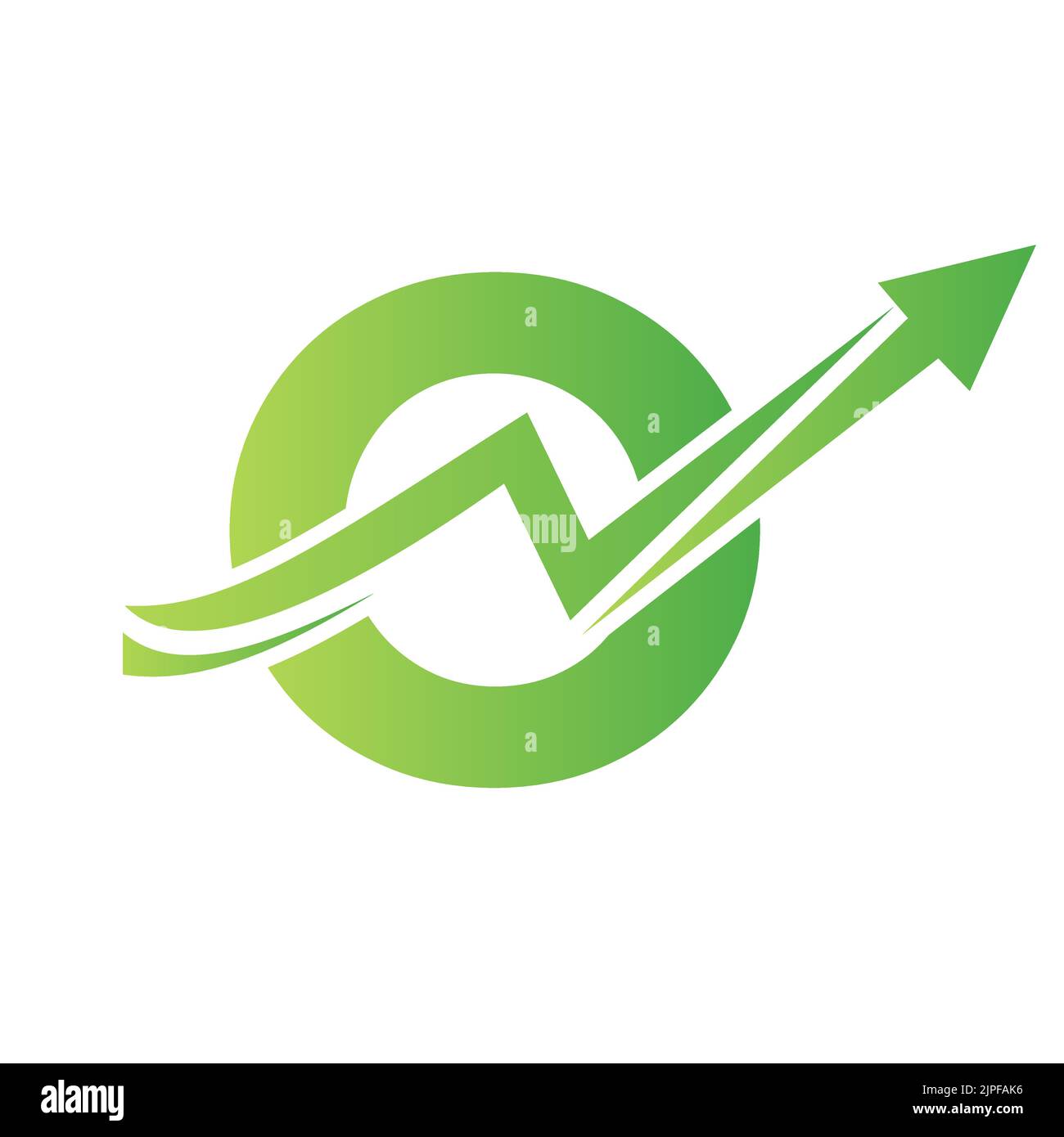 Lettre O logo financier avec flèche de croissance. Logo Economy Sign On Alphabet O Vector Template Illustration de Vecteur