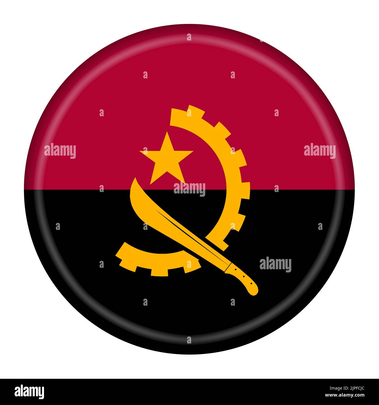 Illustration du bouton 3D de l'indicateur Angola avec masque Banque D'Images