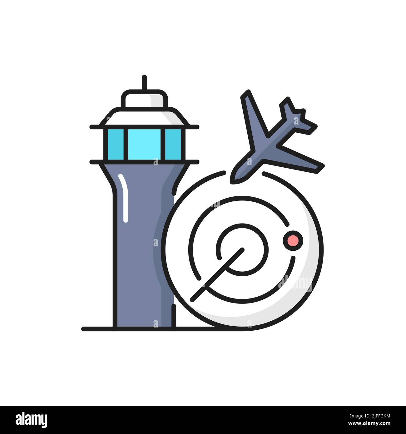 Voyage en avion, icône de présentation du service à l'aéroport avec ...
