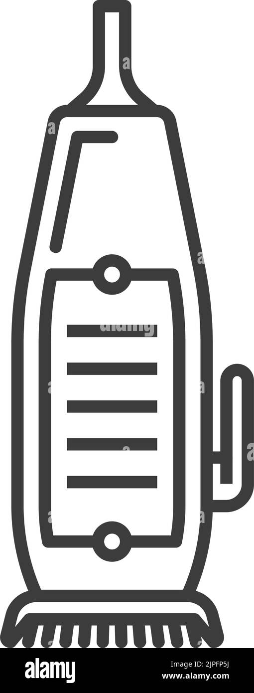 Tondeuse à cheveux coupe électrique isolée icône de contour des tondeuses. Rasoir électrique vectoriel rétro pour le visage, la barbe et la moustache. Appareil de coupe avec lames coupantes coupantes. Tondeuse pour coiffeur Illustration de Vecteur