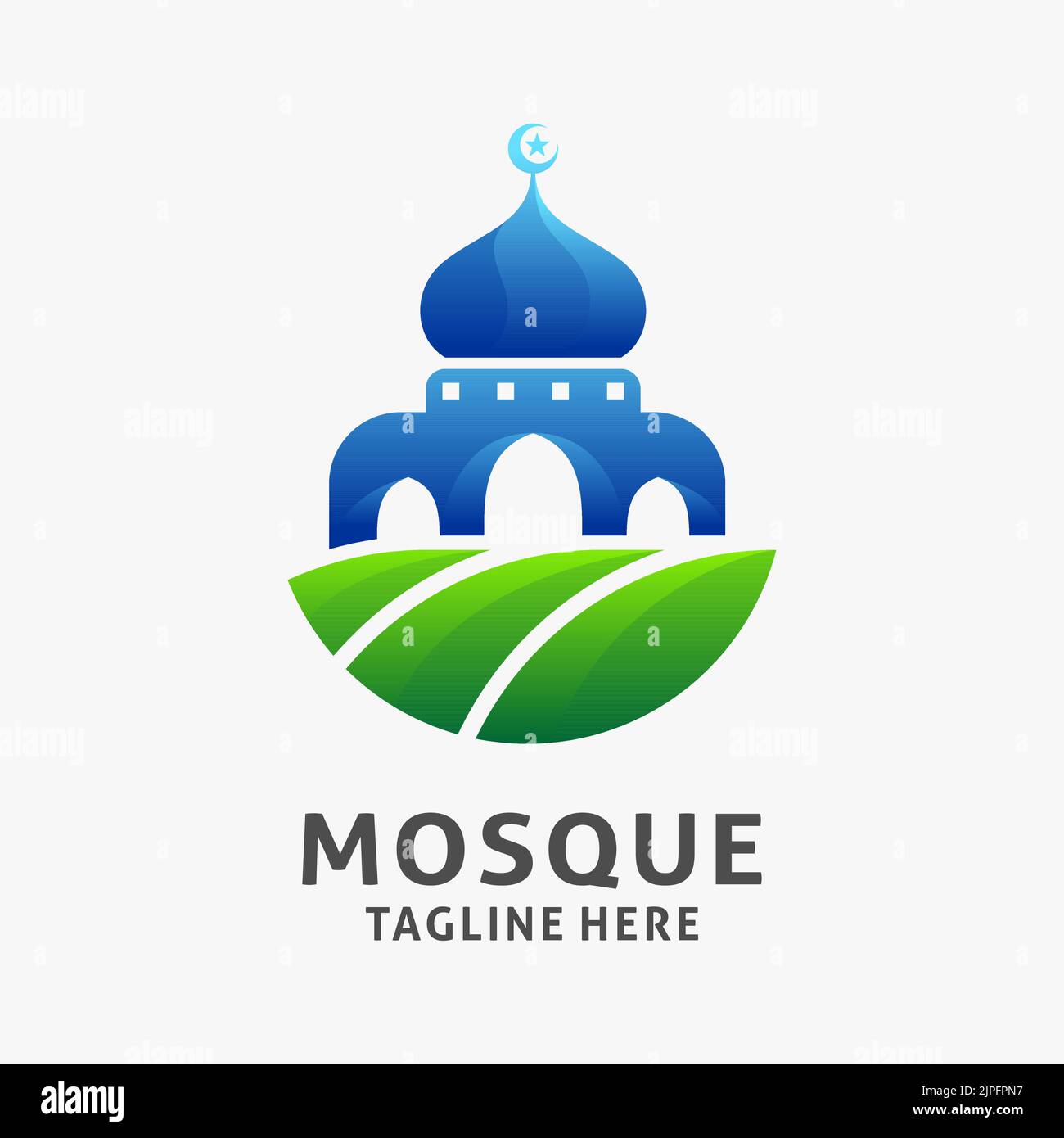 Logo de la mosquée islamique Illustration de Vecteur