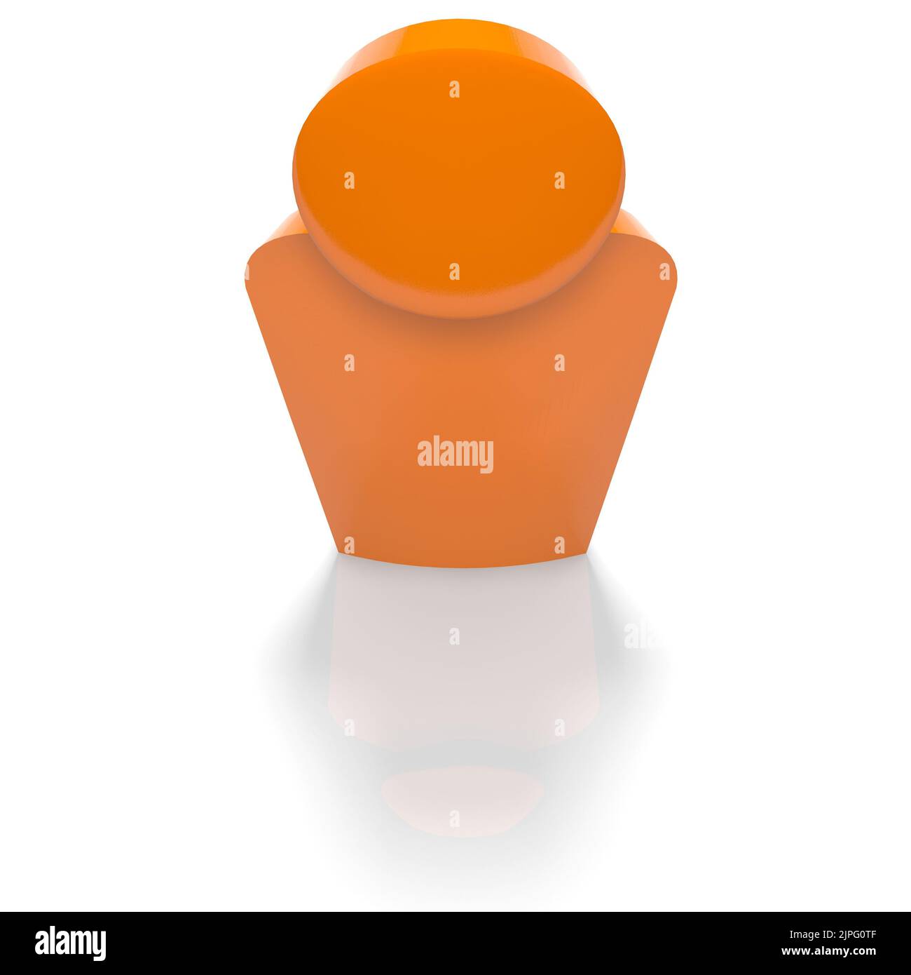 Personne en orange, vue sur l'oiseau - 3D rendu Banque D'Images