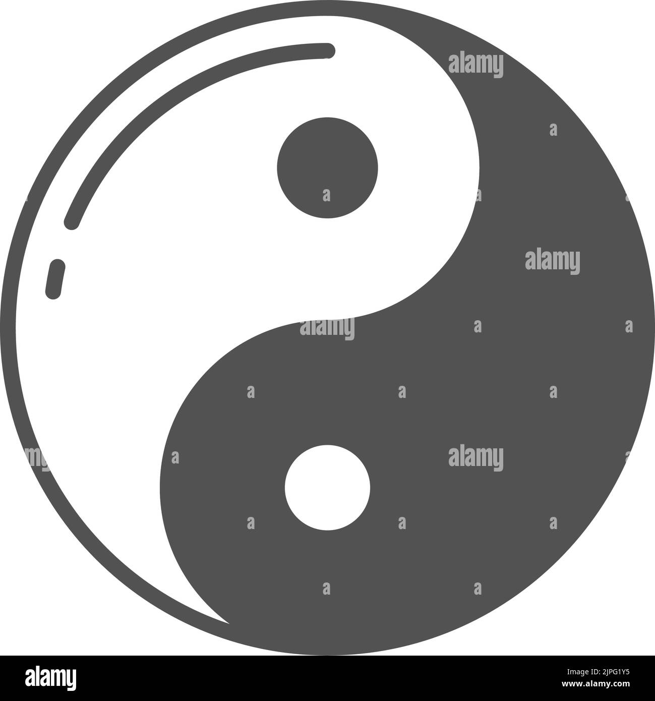 Symbole du bouddhisme symbole du yin yang isolé, symbole du dualisme. Vecteur sombre et lumineux, négatif et positif, forces opposées, complémentaires interconnectées. Yin yang concept de dualisme, philosophie Illustration de Vecteur