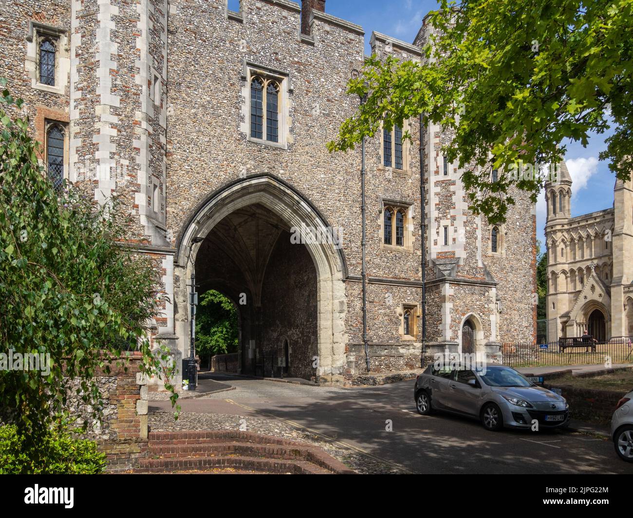 Abbey Gatehouse, à côté de la cathédrale St Albans, Hertfordshire, Royaume-Uni Banque D'Images