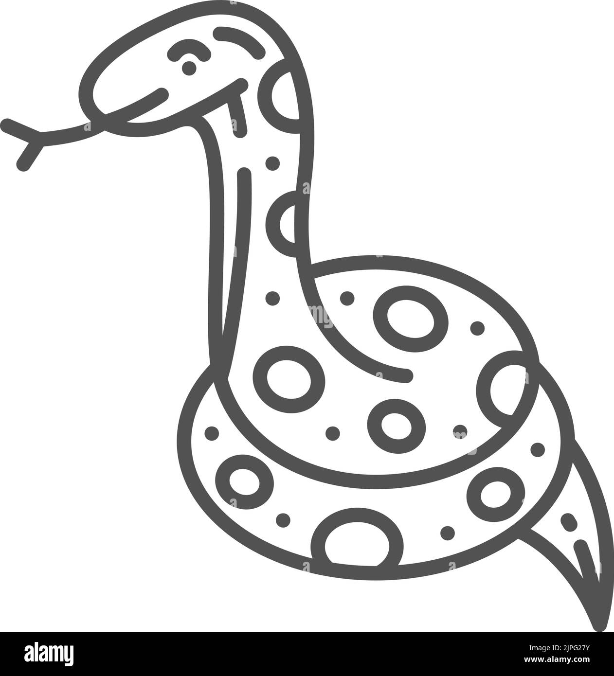 Horoscope chinois signe serpent lunaire icône de calendrier isolé. Reptile d'art oriental vectoriel asiatique. Symbole du festival de printemps CNY. Dessin de serpent du nouvel an lunaire, thème astrologique. Mascotte de zodiaque chinoise Illustration de Vecteur