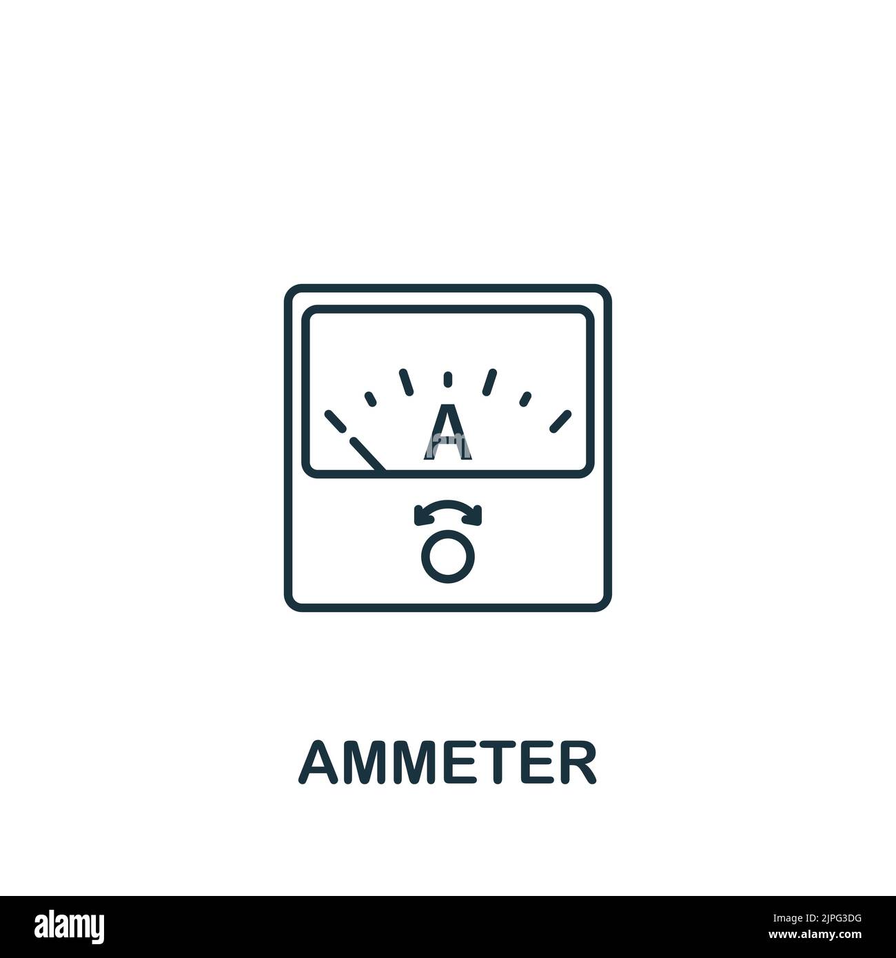 Icône de l'ampèremètre. Icône mesure simple de ligne pour les modèles, la conception Web et les infographies Illustration de Vecteur