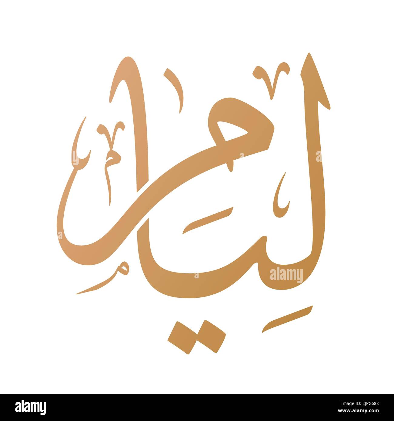Nom de Liam calligraphie arabe dans le vecteur de script Thuluth. Convient pour collier, tatouage, etc. Traduction: 'liam' Illustration de Vecteur