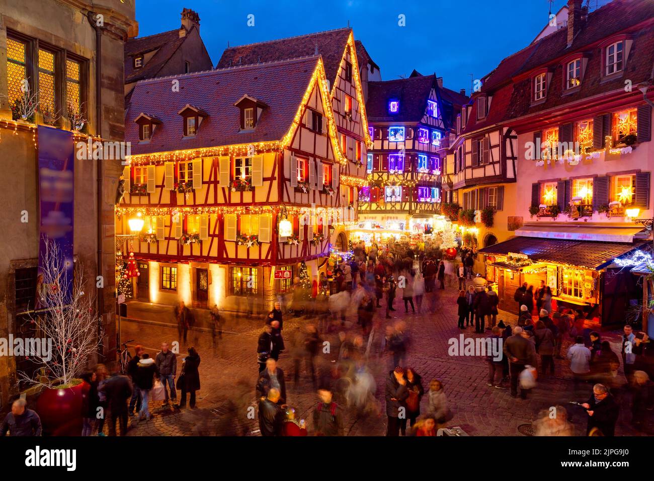 Noël au village de Colmar, Alsace, France Banque D'Images