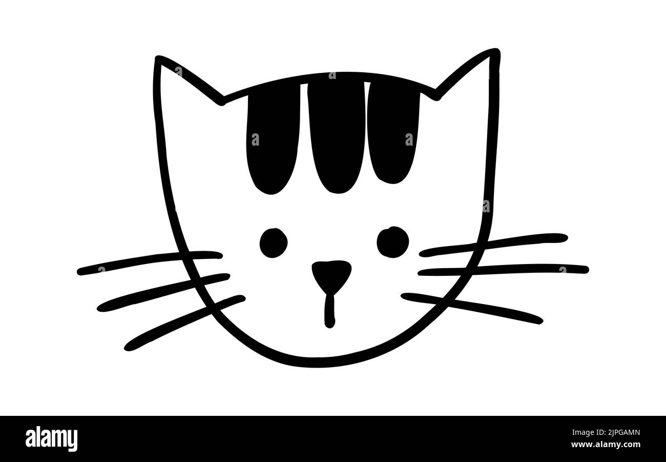 Joli chat à la main.Drôle de chaton de dindle.Illustration de dessin animé vectoriel Illustration de Vecteur
