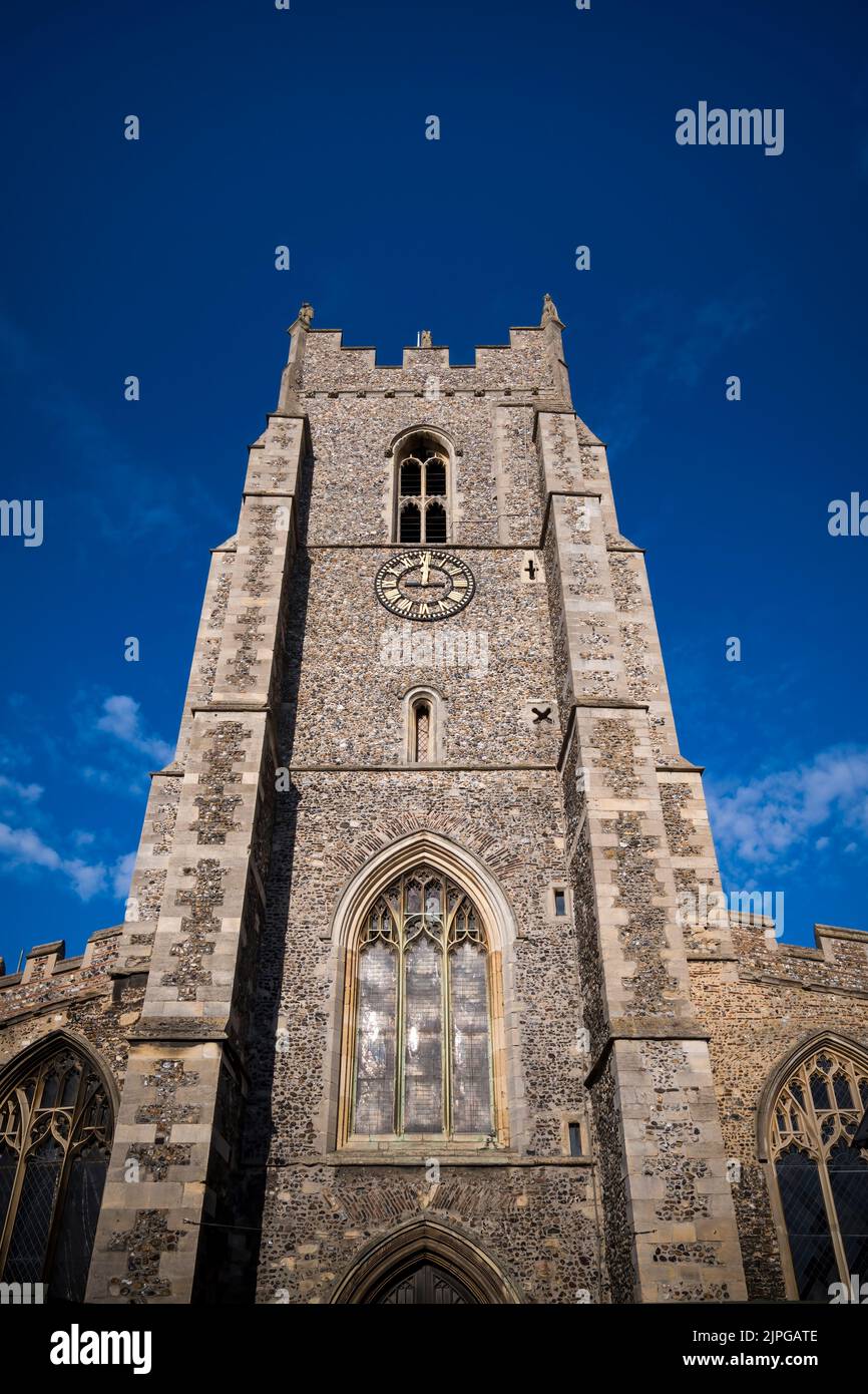 L'église Saint-Pierre de Sudbury le jour de soleil à Suffolk Banque D'Images