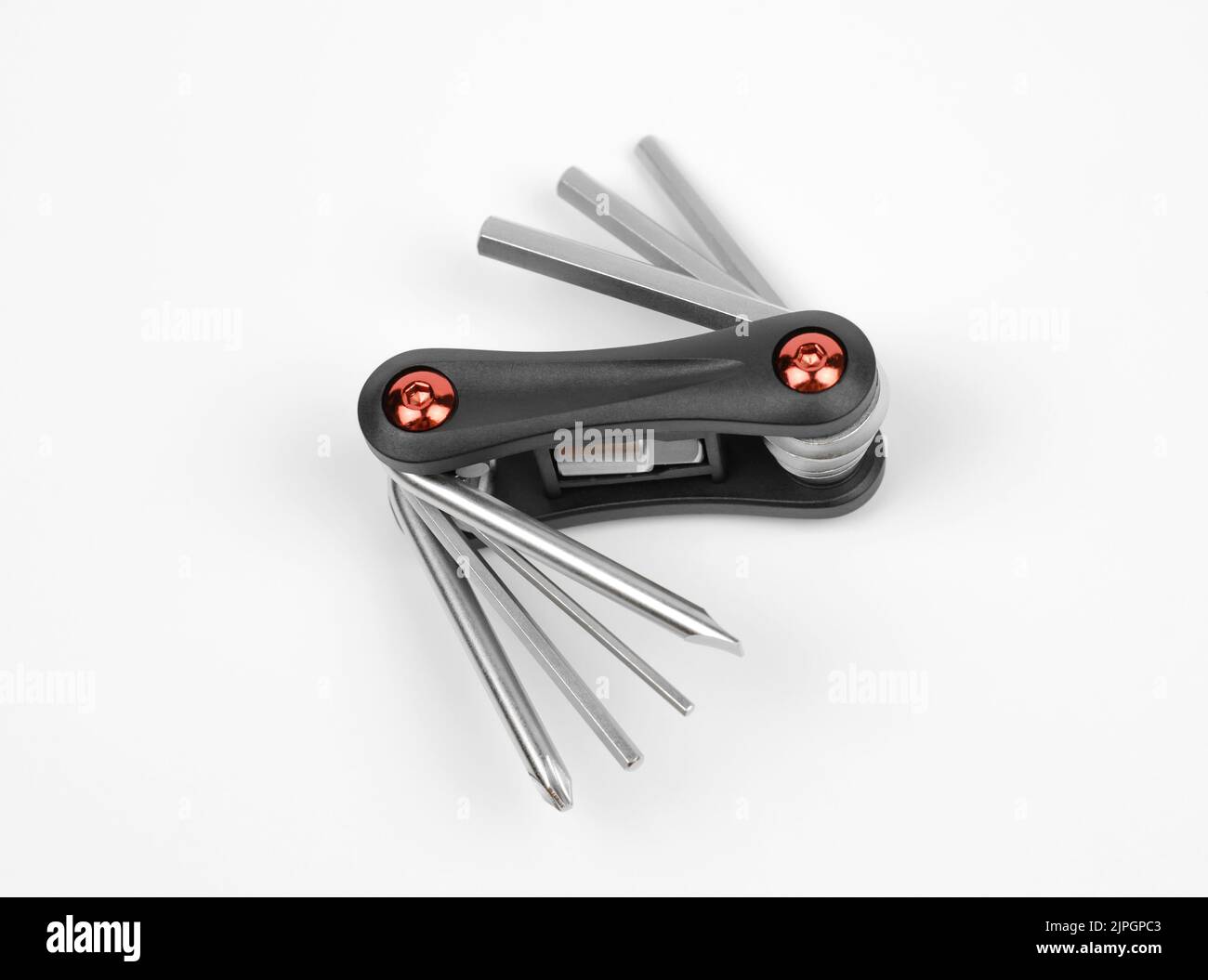 Touche MultiTool pour vélo isolé sur fond blanc Banque D'Images