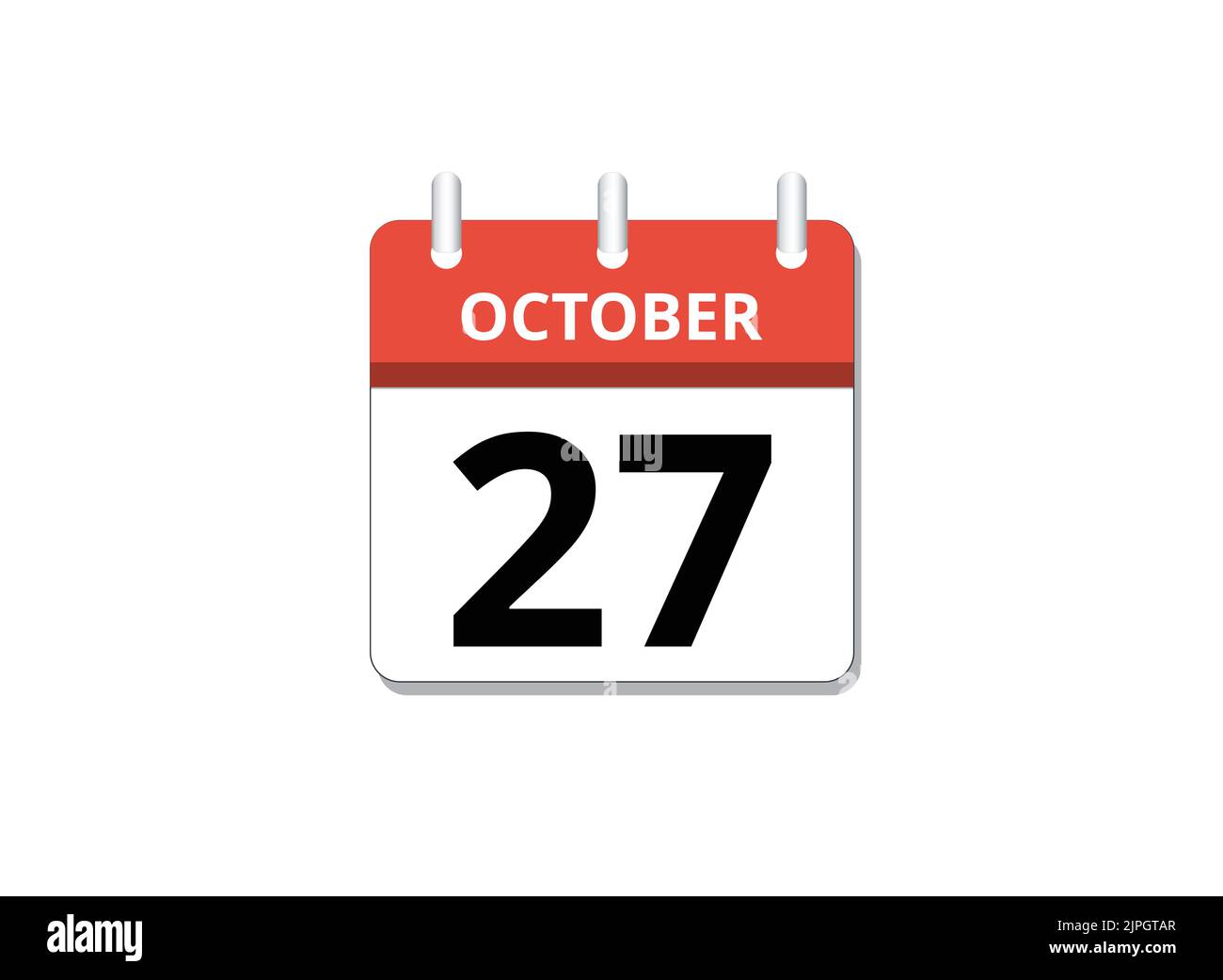 Octobre, 27th calendrier icône vecteur, concept de calendrier, affaires et tâches Illustration de Vecteur