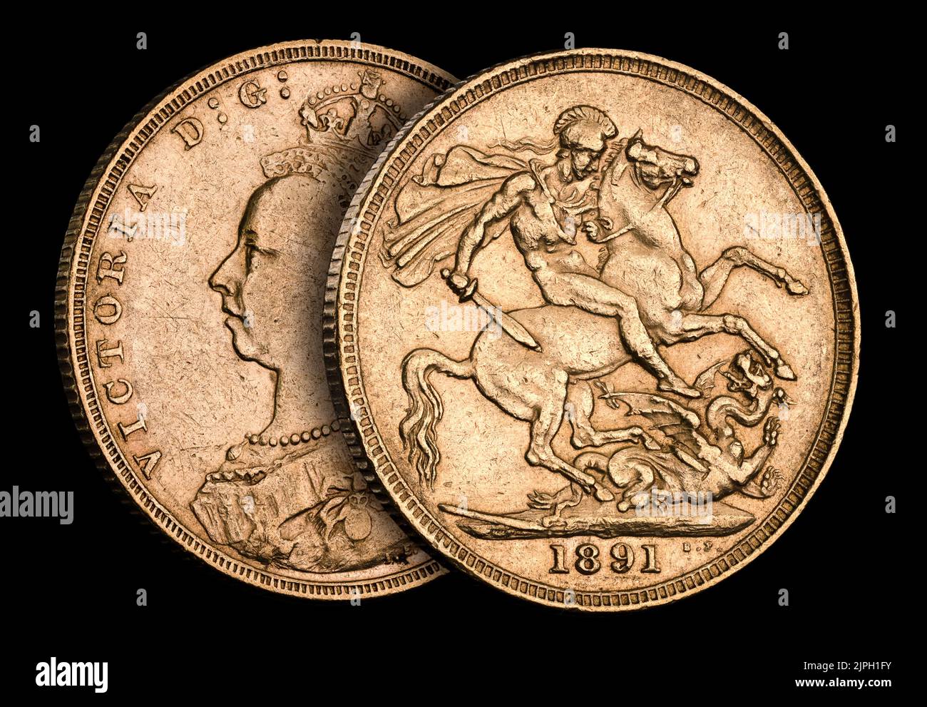 1891 pièce souveraine d'or Banque D'Images