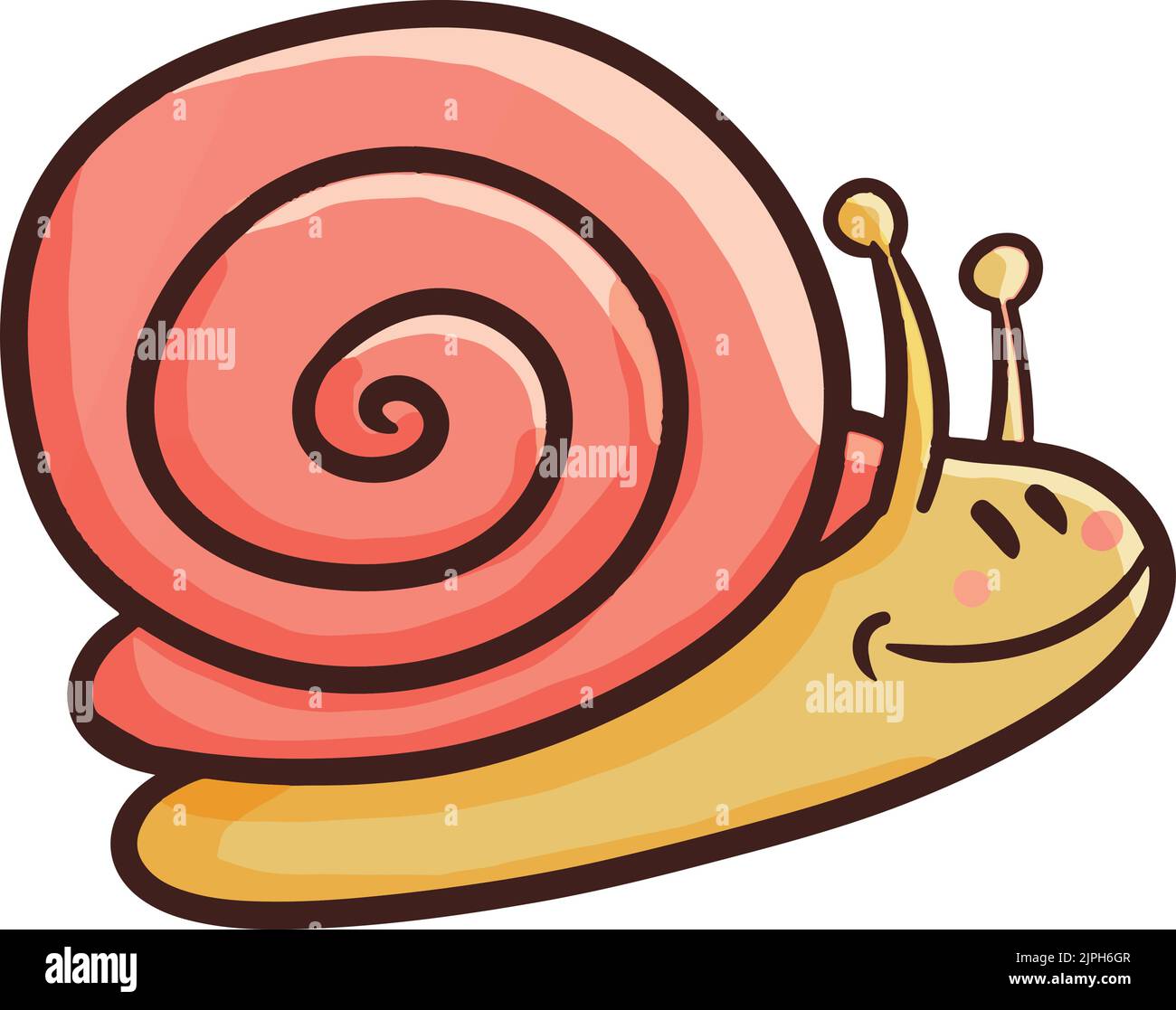 Escargot Vector Escargot peint Banque d'images vectorielles - Alamy