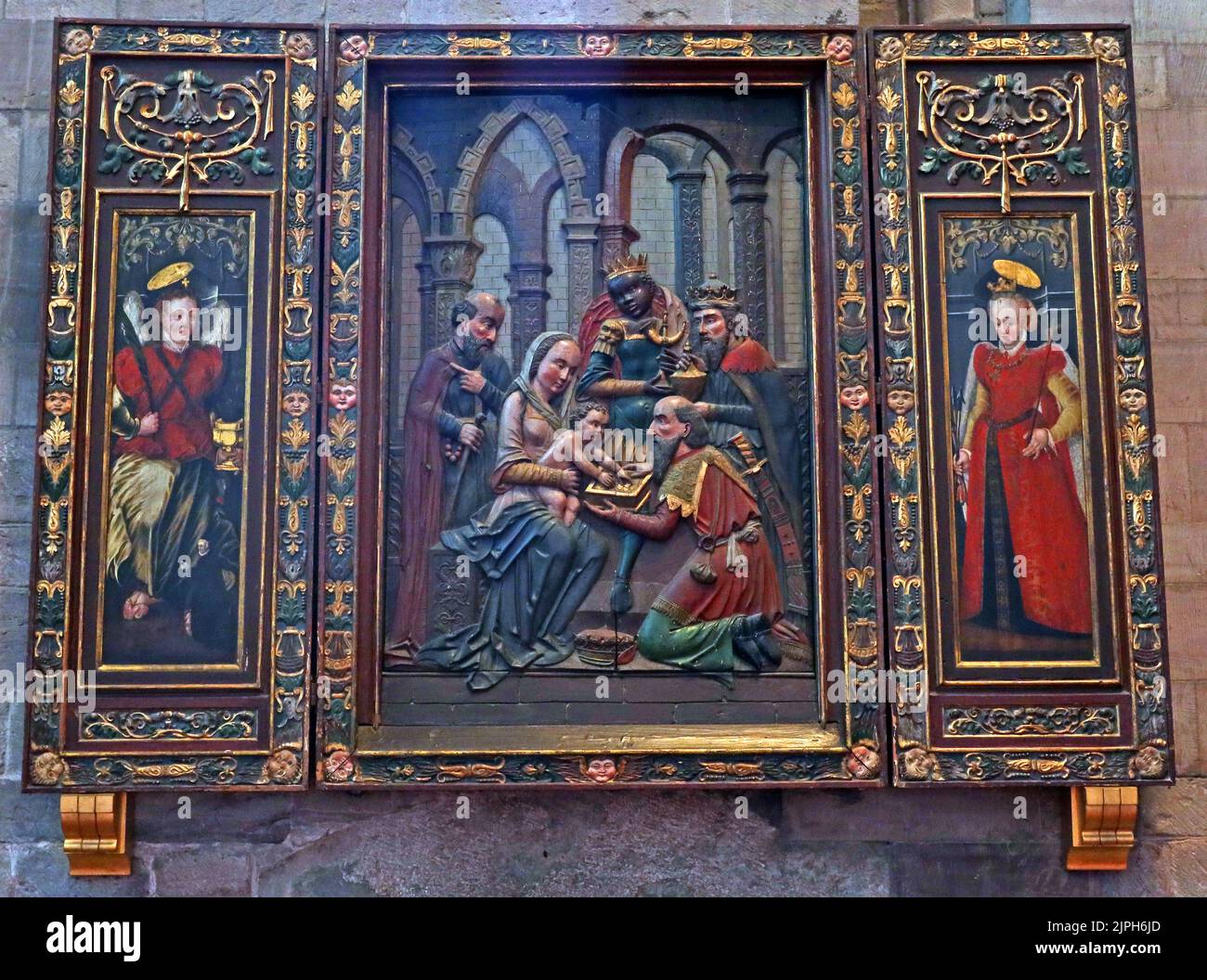Intérieur de la cathédrale de Hereford, John Blanke Tudor art - 5 College Cloisters, Cathedral Close, HR1 2NG Banque D'Images