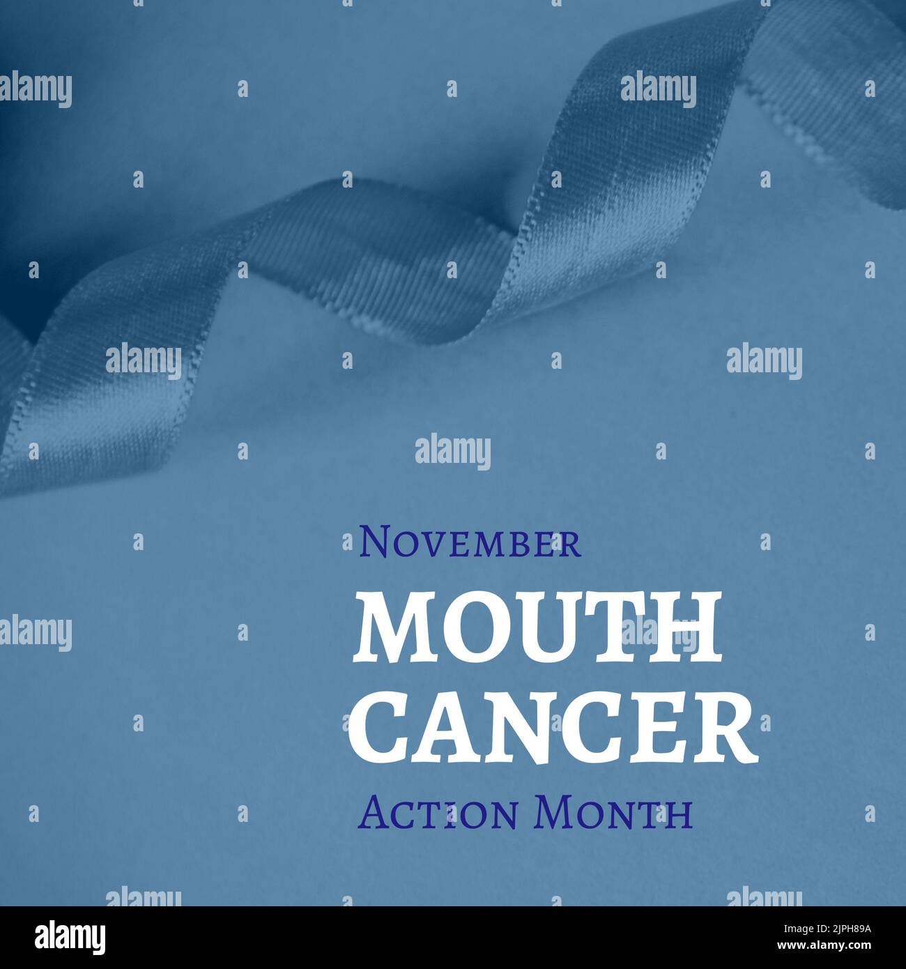 Image composite numérique de ruban bleu avec texte du mois d'action du cancer de la bouche de novembre, espace de copie Banque D'Images