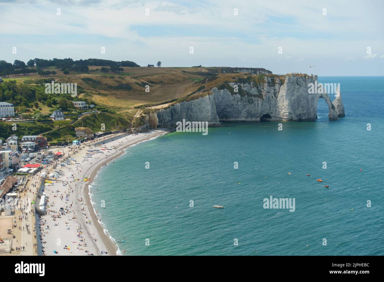 Image de la ville d'Étretat, située en Normandie française Banque D'Images