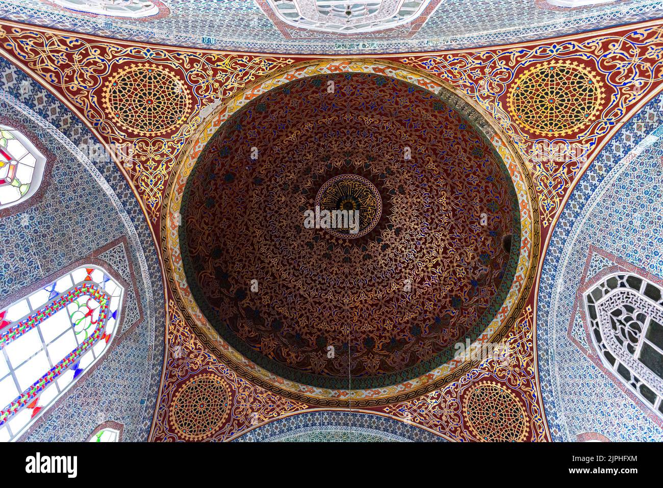 détail du dôme intérieur du palais de topkapi à istanbul Banque D'Images