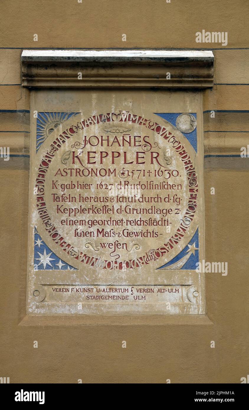 plaque, johannes kepler, mathématicien, naturaliste, plaques Banque D'Images