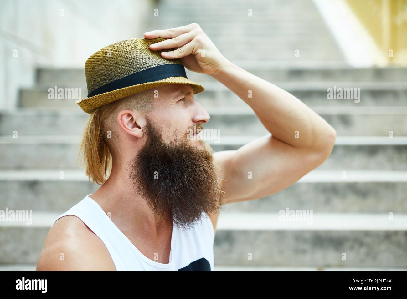 mode, chapeau de paille, taille basse, mode, chapeaux de paille Banque D'Images