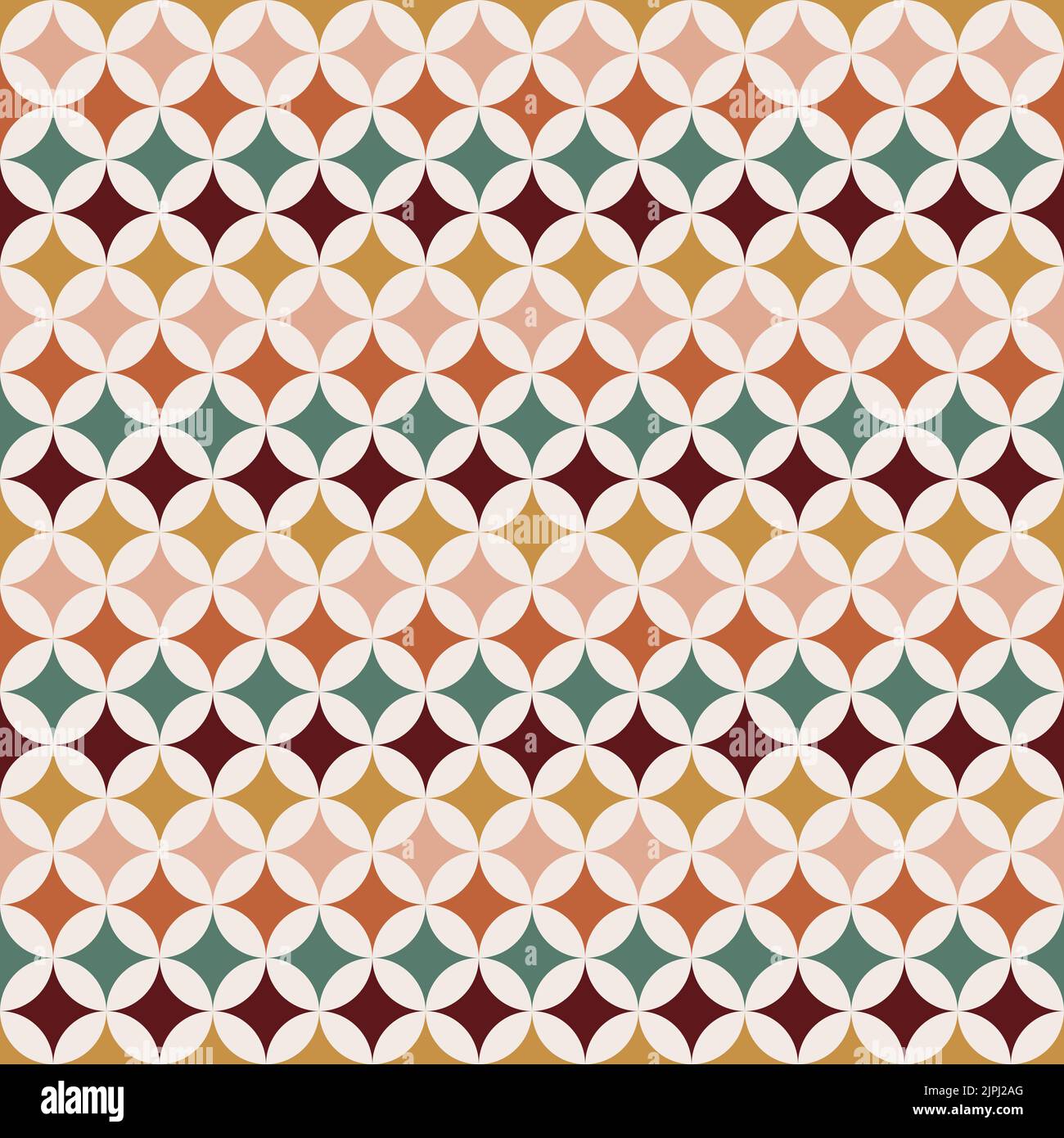 70 s sans couture. Fond géométrique carré rétro coloré sans couture dans le style des années 70. Papier scrapbook groovy. Jaune, orange, marron, vert vi Illustration de Vecteur