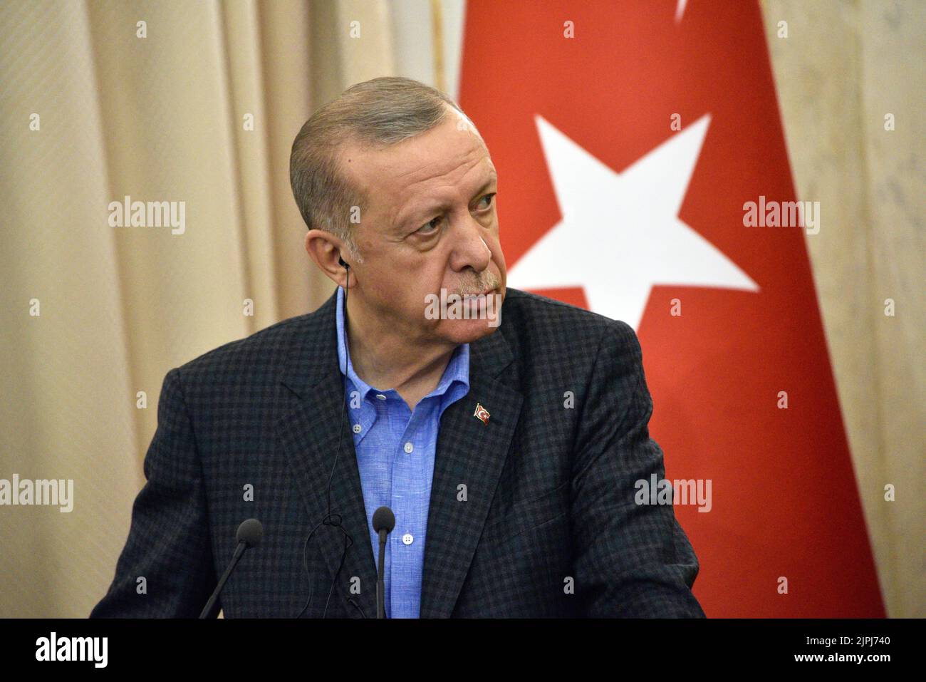 LVIV (UKRAINE) - le 18 AOÛT 2022 - le Président de la République du Turkiye Recep Tayyip Erdogan assiste à une conférence de presse conjointe avec le Président de l'Ukraine Banque D'Images