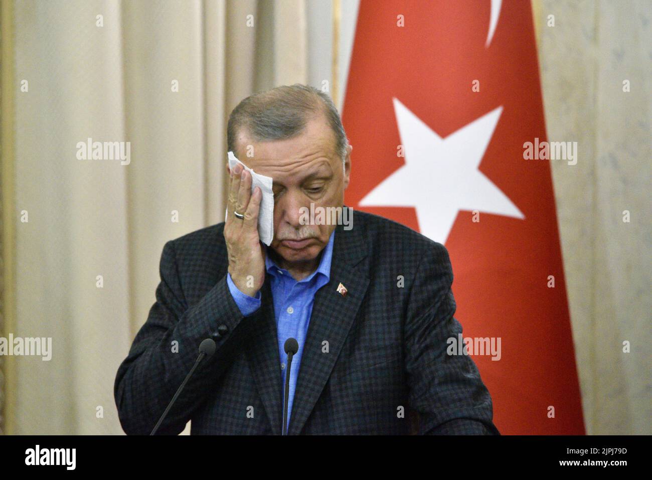 LVIV (UKRAINE) - le 18 AOÛT 2022 - le Président de la République du Turkiye Recep Tayyip Erdogan assiste à une conférence de presse conjointe avec le Président de l'Ukraine Banque D'Images