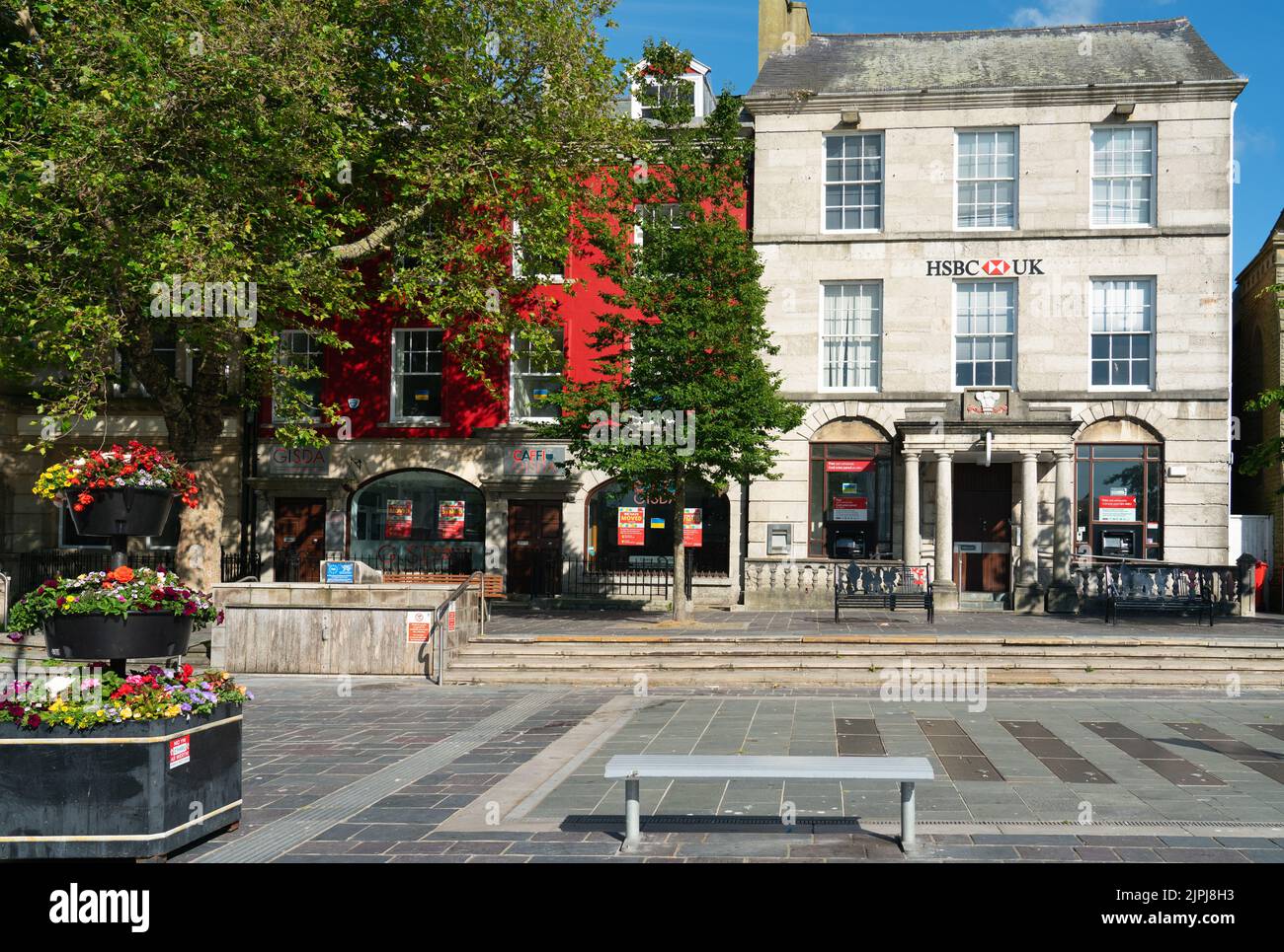 HSBC Bank on the Maes, à Caernarfon, dans le nord du pays de Galles, initialement une succursale de la North Wales Bank et South Wales Bank. Banque D'Images