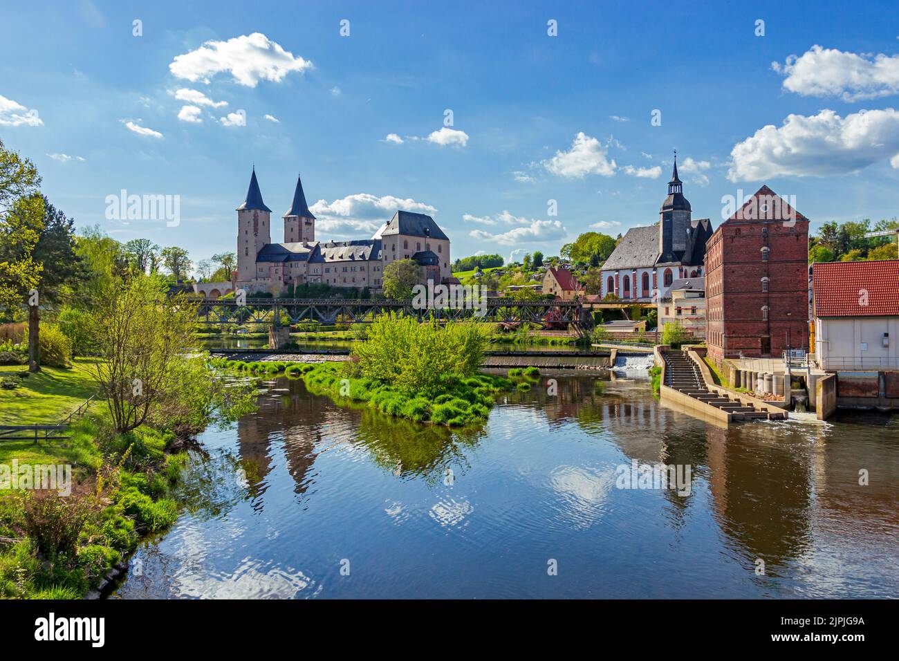 rochlitz, zwickauer mulde, rochlitzs, zwickauer muldes Banque D'Images