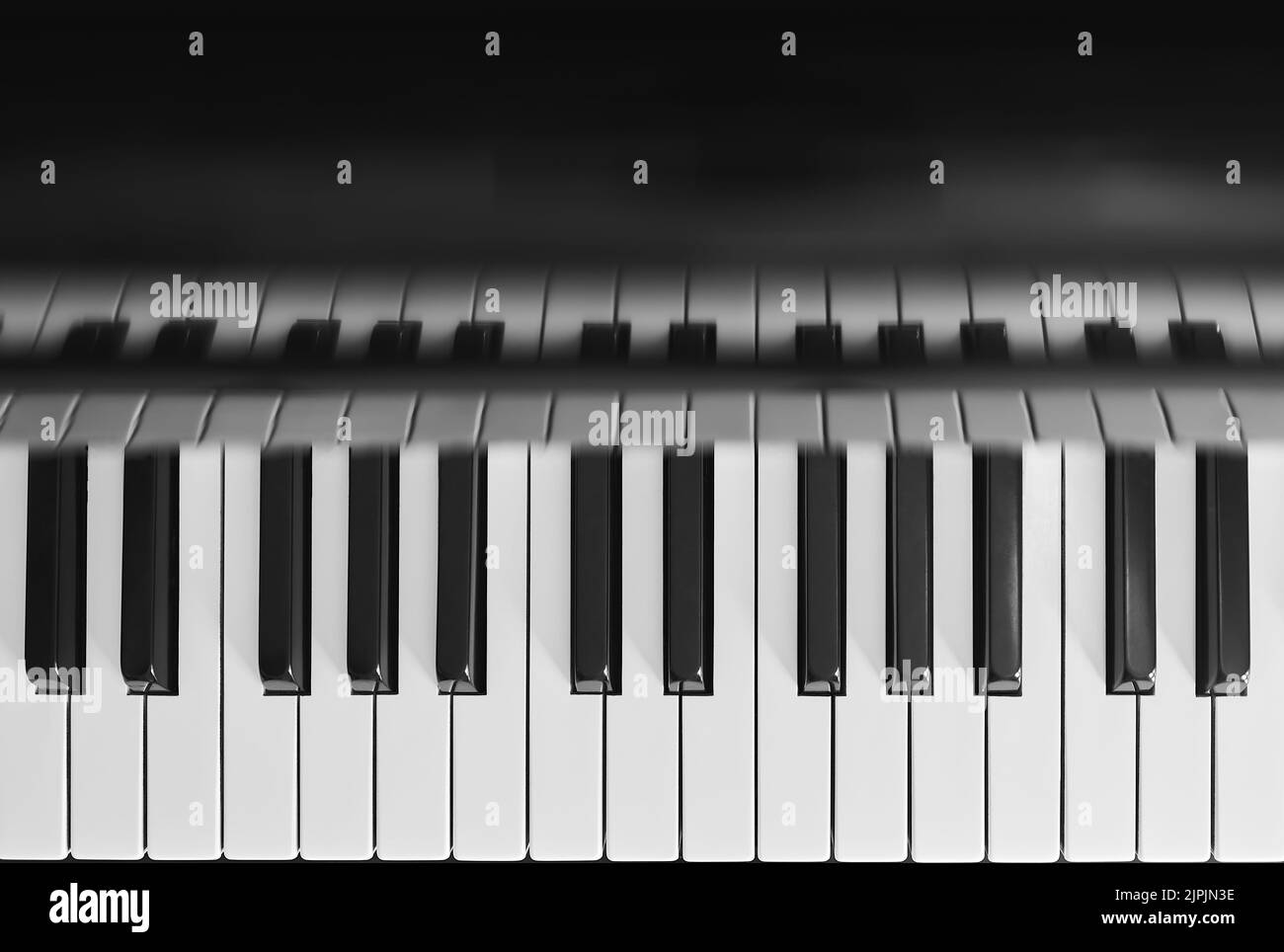 détail d'une vue de dessus d'un clavier de piano Banque D'Images