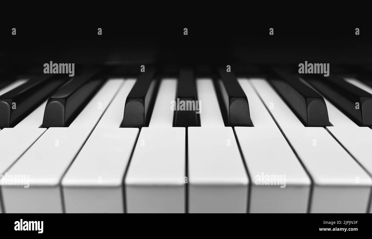 détail d'une vue de dessus d'un clavier de piano Banque D'Images