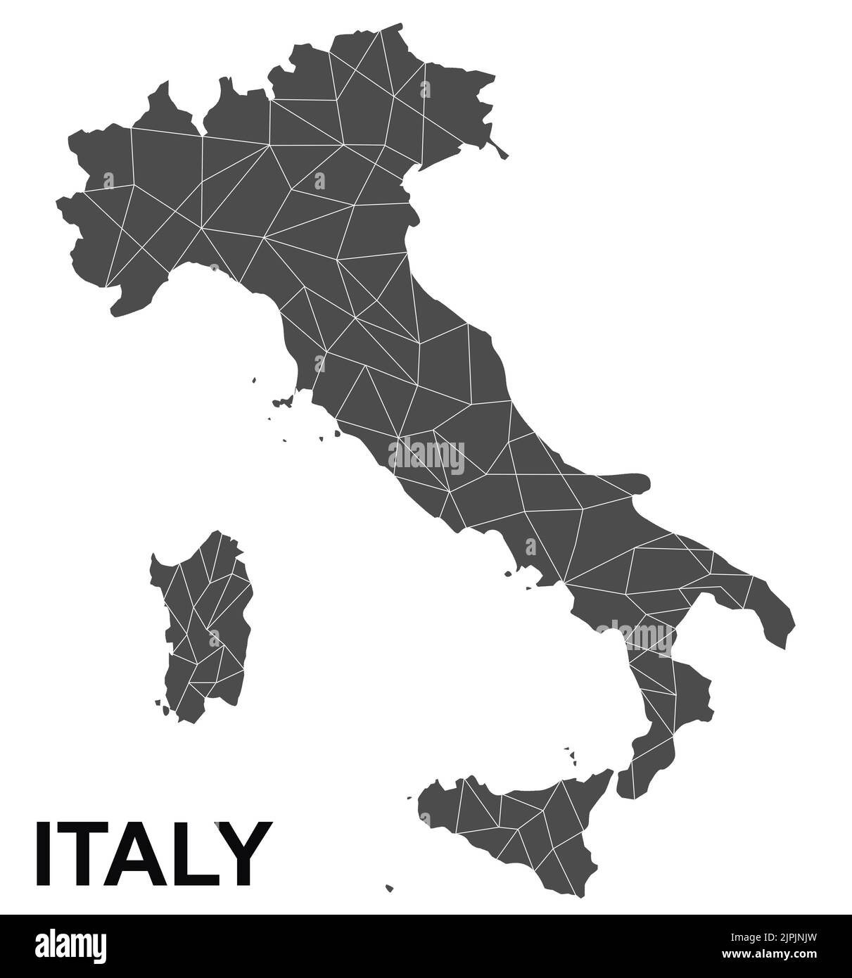 Carte de l'Italie isolée sur fond blanc. 3d rendu Banque D'Images
