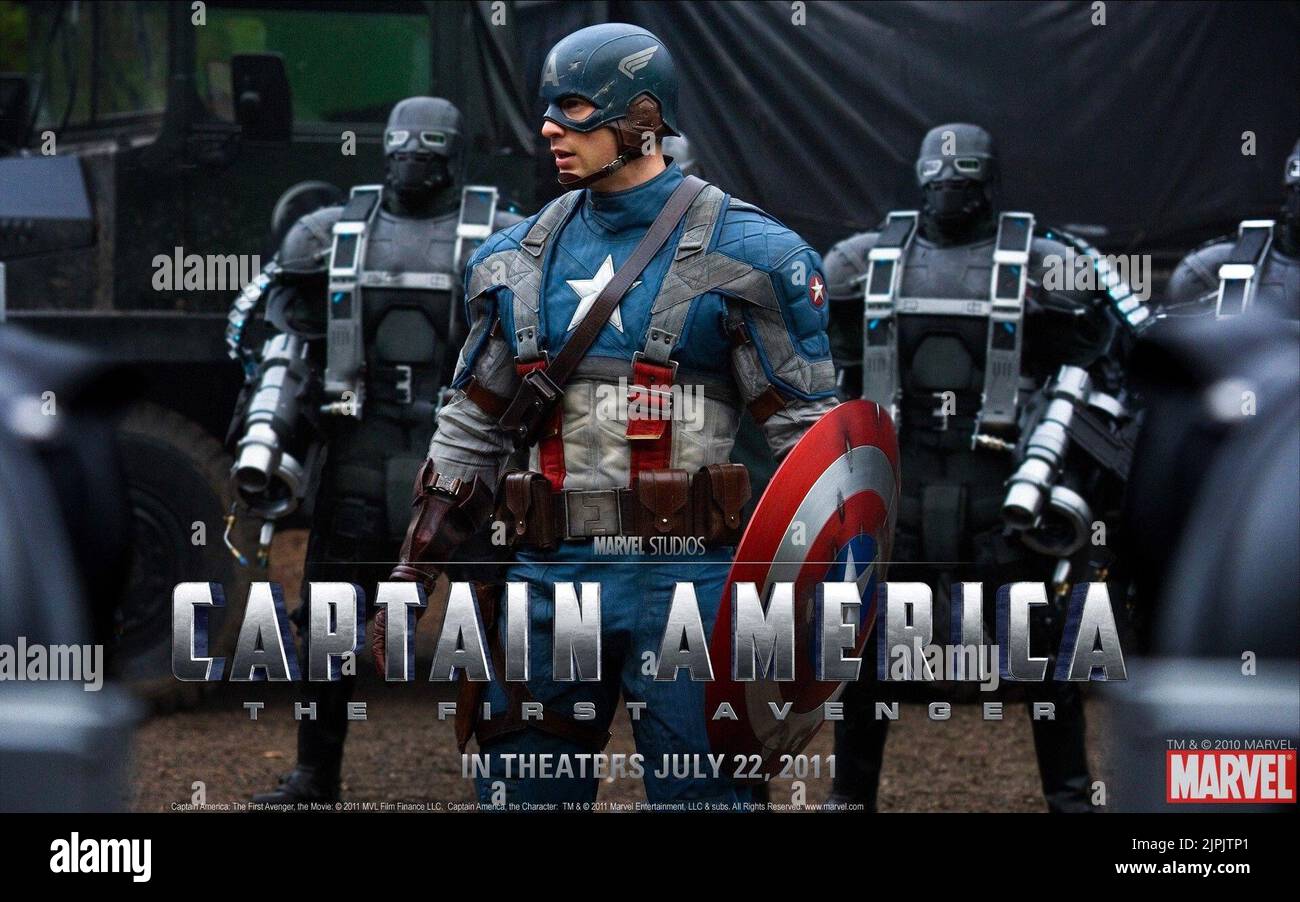 AFFICHE DE CHRIS EVANS, CAPTAIN AMERICA : LE PREMIER VENGEUR, 2011 Banque D'Images